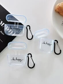 Slogan Graphic Clear Case tương thích với Airpods - Trong sáng - Xem 2
