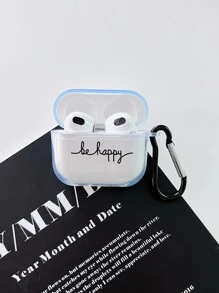 Slogan Graphic Clear Case tương thích với Airpods - Trong sáng - Xem 4