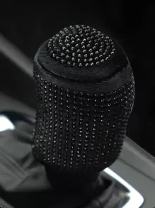 MEIKAXIU 2 piezas Funda de freno de mano y palanca de cambios con brillo de brillantes de peluche, accesorios interiores para automóvil, color negro - Negro - Ver 6