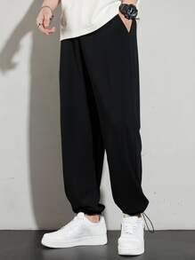 Manfinity Homme Quần thể thao Nam Dây kéo Túi màu trơn - màu đen - Xem 4