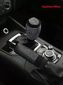 MEIKAXIU 2 cái/bộ bọc cần số phanh tay bằng kim cương giả lấp lánh, phụ kiện nội thất xe hơi, màu đen - Đen và trắng - Xem 4