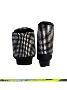 MEIKAXIU 2 cái/bộ bọc cần số phanh tay bằng kim cương giả lấp lánh, phụ kiện nội thất xe hơi, màu đen - Đen và trắng - Xem 7