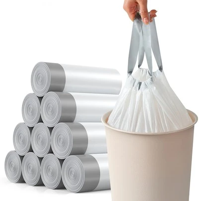 15pcs Stain-Resistant Drawstring Trash Bags With Extra Thickness, Kitchen, Bathroom, Home, Household Suppliers