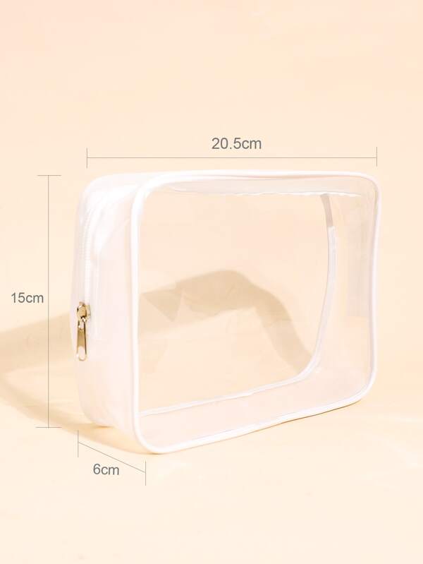 Clear Makeup Bags, 1pc Cosmetic Makeup Bags Clear PVC With Zipper