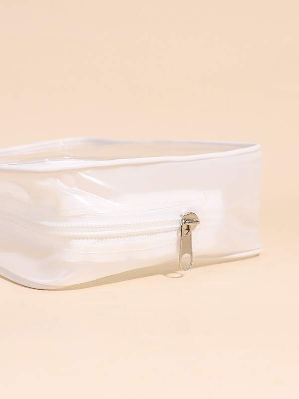 Clear Makeup Bags, 1pc Cosmetic Makeup Bags Clear PVC With Zipper