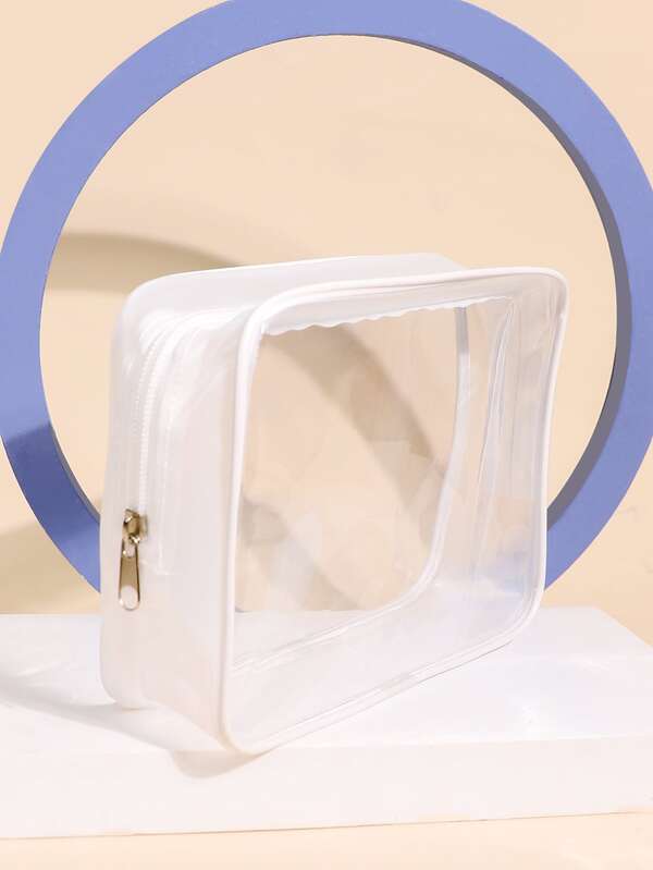 Clear Makeup Bags, 1pc Cosmetic Makeup Bags Clear PVC With Zipper