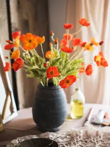 Hoa Giả Anh Túc Hoa Lụa Thân Dài Tân Gia Vườn Bàn Cưới Tự Làm Tiệc Cưới Cô Dâu Hoa Trang Trí - Nhiều màu - Xem 6