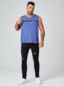 GENTILAND Quần Jeans Nam Nút Túi Bị tách Dây kéo màu trơn - màu đen - Xem 4