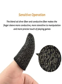 2pcs Anti-sweat Gaming Finger Sleeve - Black - View 5