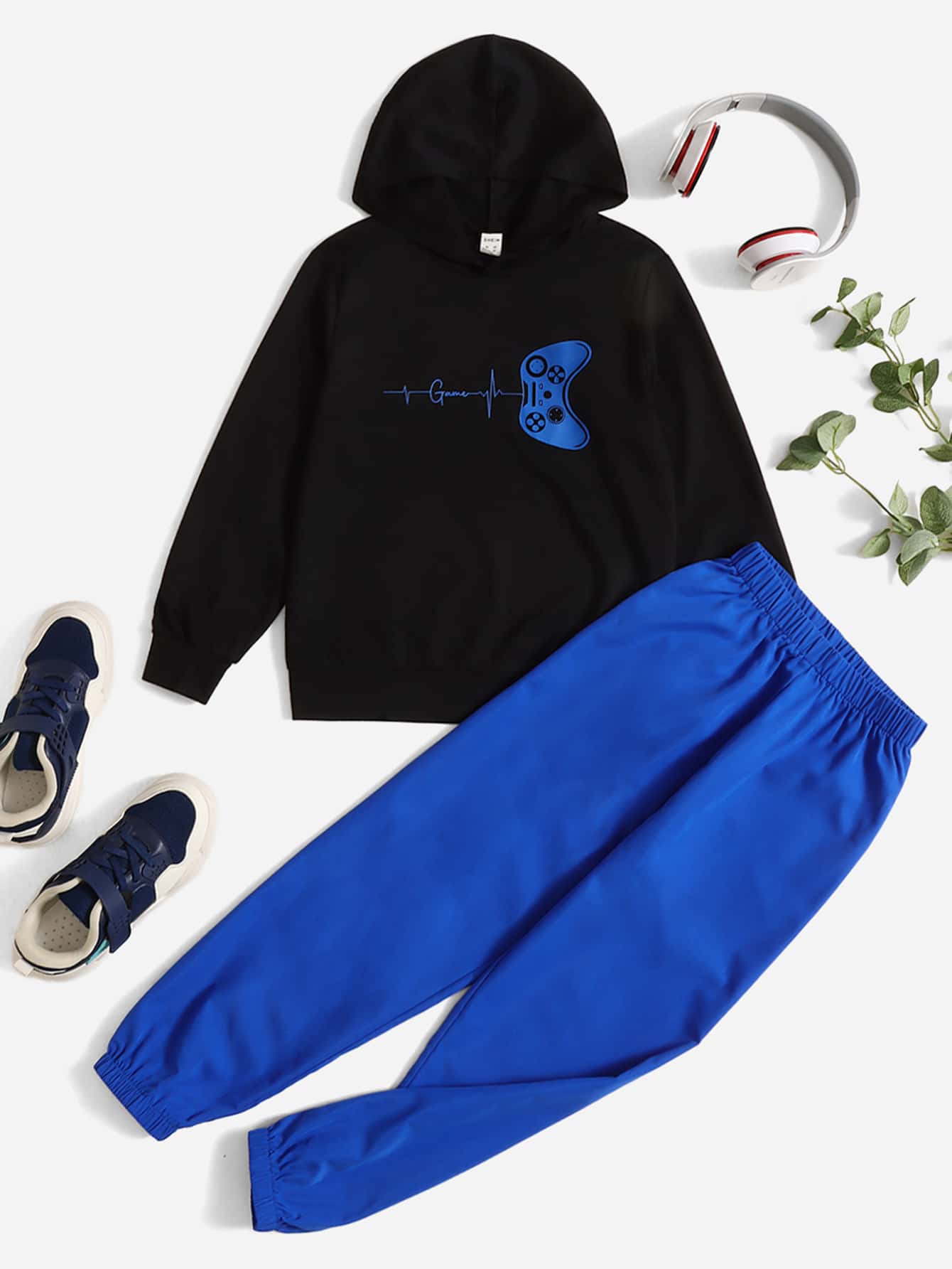 SHEIN Bộ 2 áo nỉ và quần in họa tiết cho bé trai, lót nhiệt, dày - Nhiều màu - Xem 1