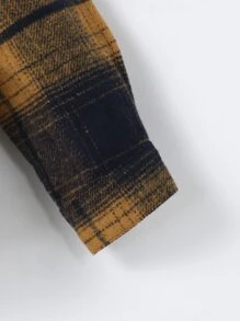 Toddler Boys Plaid Print Hooded Coat Without Tee - Multicolor - View 3