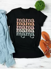 Calvaya Plus Letter Graphic Tee - Black - View 1