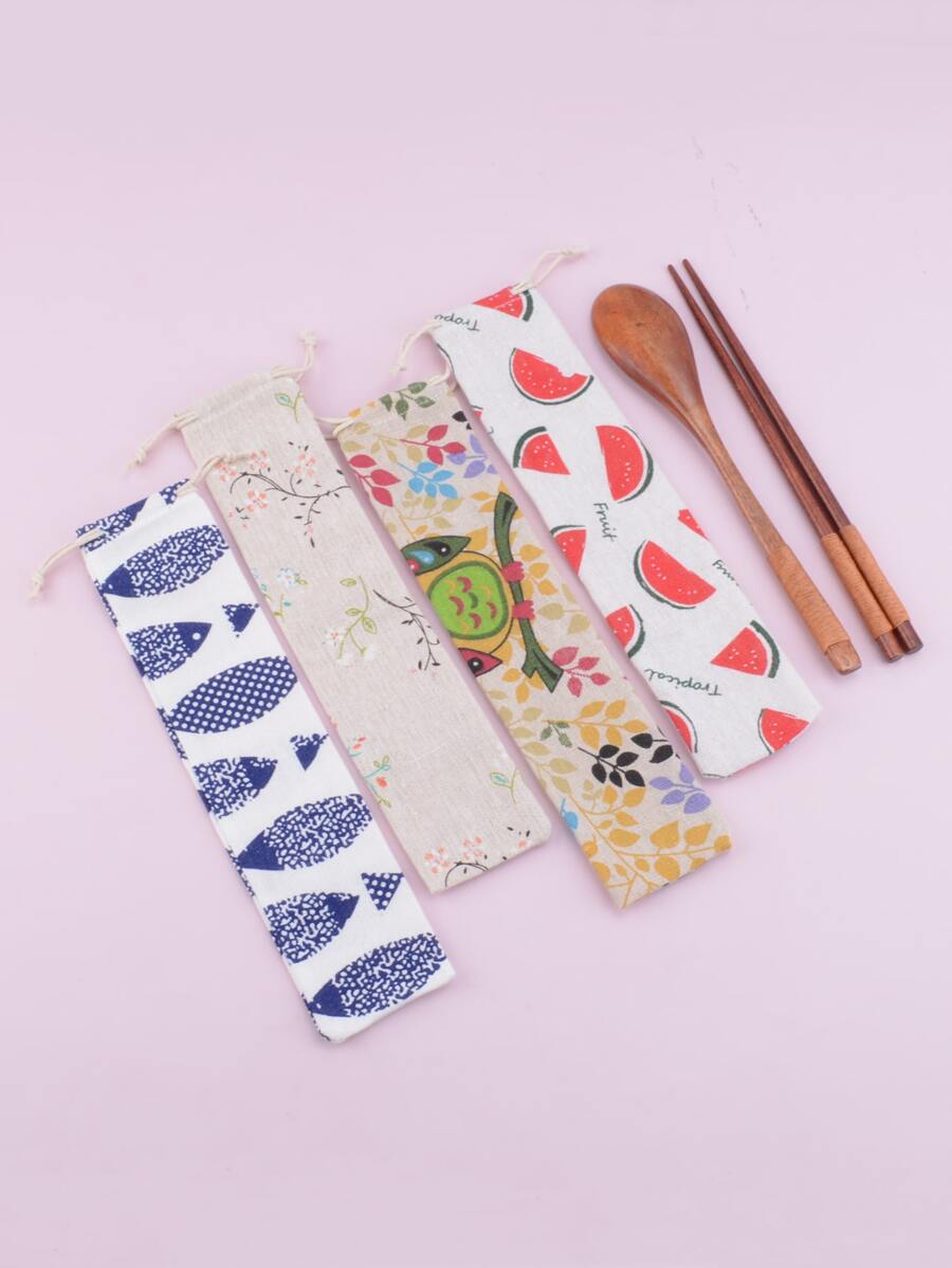 1pc Random Printed Tableware Storage Bag