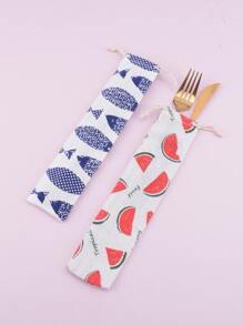 1pc Random Printed Tableware Storage Bag