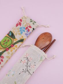 1pc Random Printed Tableware Storage Bag