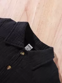 Baby Pocket Patched Top & Shorts - Black - View 3