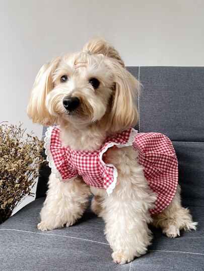 Plaid Print Pet Dress