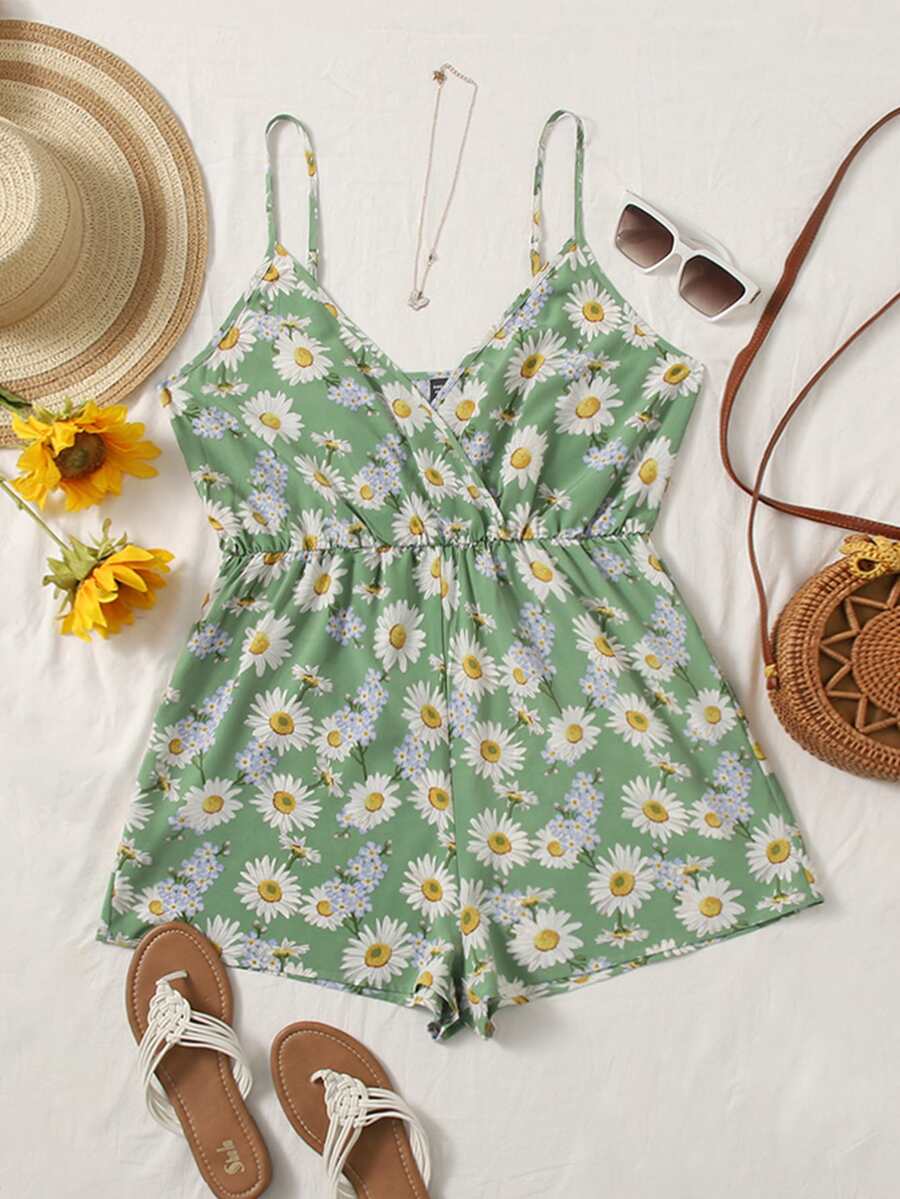 Jumpsuits Plus Size Trọn gói Hoa Boho - Nhiều màu - Xem 1