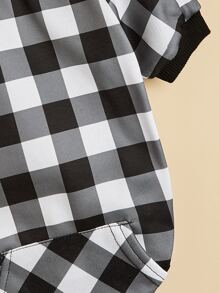 1 Stück Haustier Hoodie mit Plaid Muster - Schwarz und Weiss - Übersicht 4