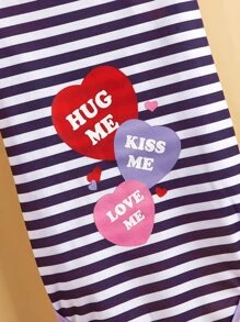 爱心印花狗狗T恤，薄款条纹圆领背心，适合小型和中型犬，例如泰迪熊、贵宾犬等宠物。 - 彩色 - 查看 6