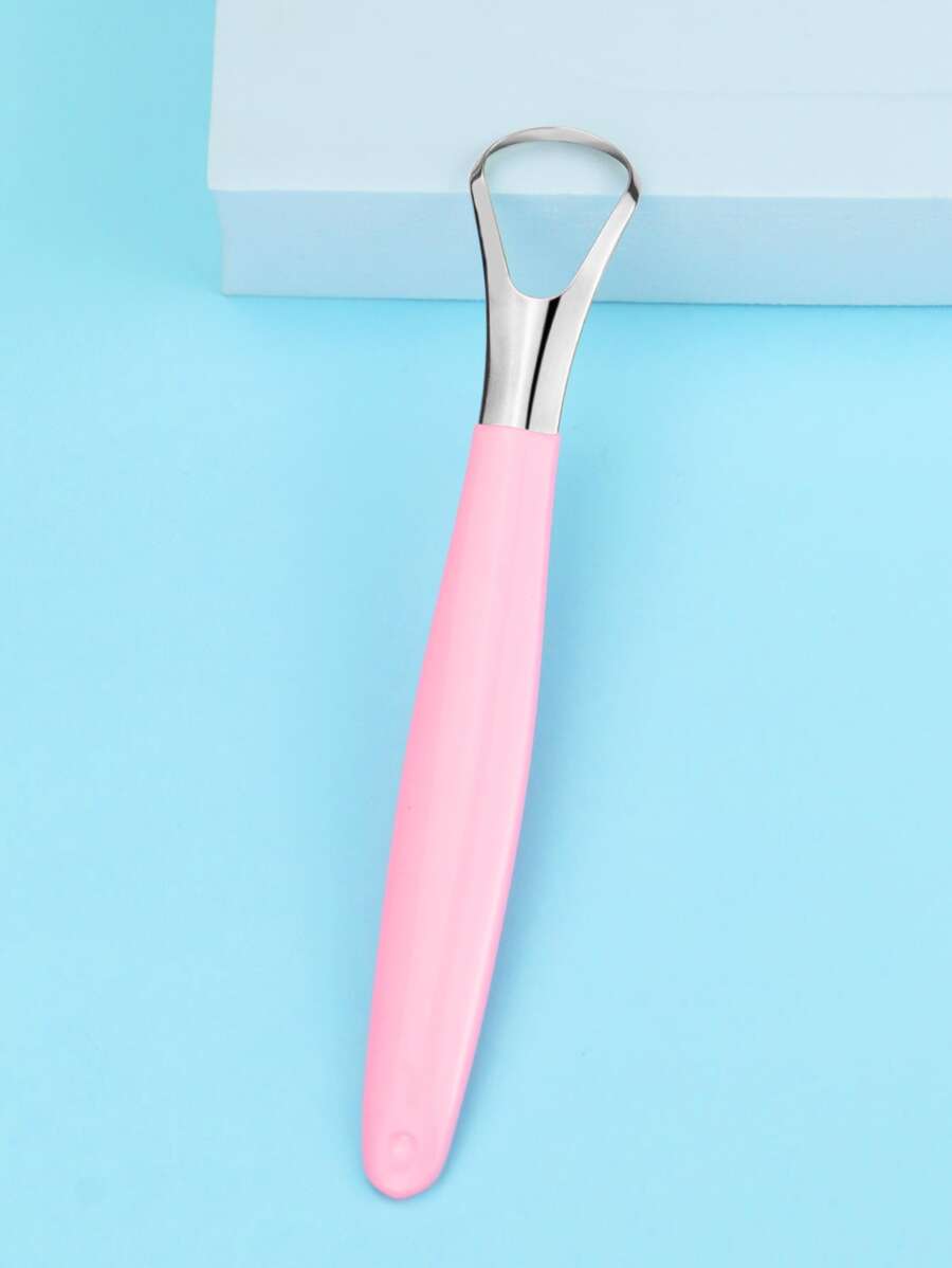 1 pieza Limpiador de lengua, rascador de lengua, decoración del hogar para sala de estar, dormitorio, baño, artículo de viaje, boda, fiesta, cumpleaños, regalos para hombres, mamá, papá, amigos, Año Nuevo, accesorios, regalo divertido - Rosa - Ver 1