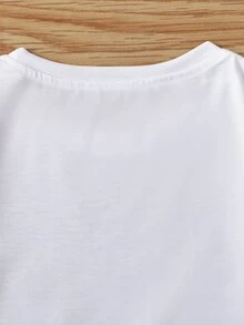 Girls Butterfly & Letter Graphic Tee With Joggers - Multicolor - View 4