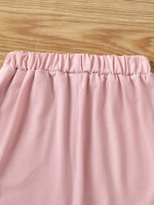 Girls Butterfly & Letter Graphic Tee With Joggers - Multicolor - View 7