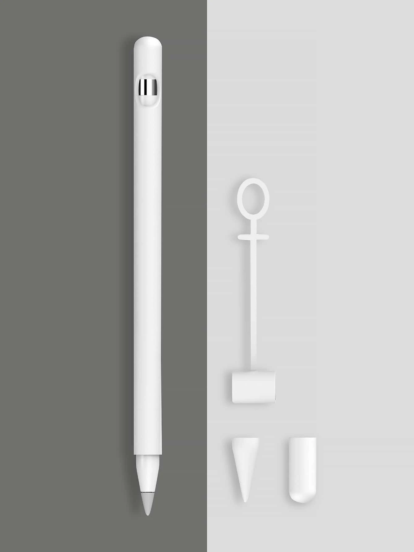 4 piezas Funda unicolor compatible con 1er Apple Pencil - Blanco - Ver 1