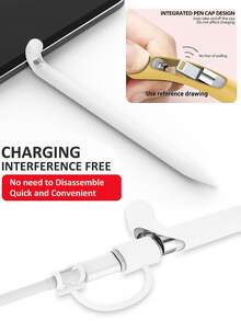 4 piezas Funda unicolor compatible con 1er Apple Pencil - Blanco - Ver 5