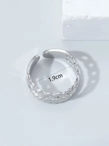 Fashionable and Popular 1pc Men Chain Decor Cuff Ring, Stainless Steel Jewelry for Jewelry Gift and for a Stylish Look