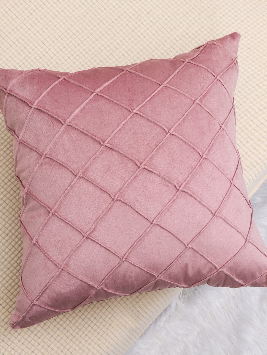 Pintuck Cushion Cover Without Filler, Pink Throw Pillow Cover, For Sofa