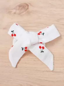 SHEIN Vintaside Kids Baby Girl Cherry Print Shirred Frill Trim Cami Bodysuit - White - View 5
