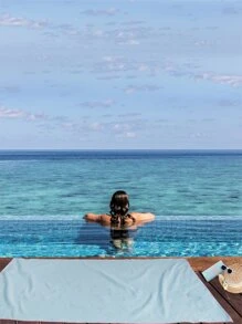 Solid Beach Towel - Blue - View 3