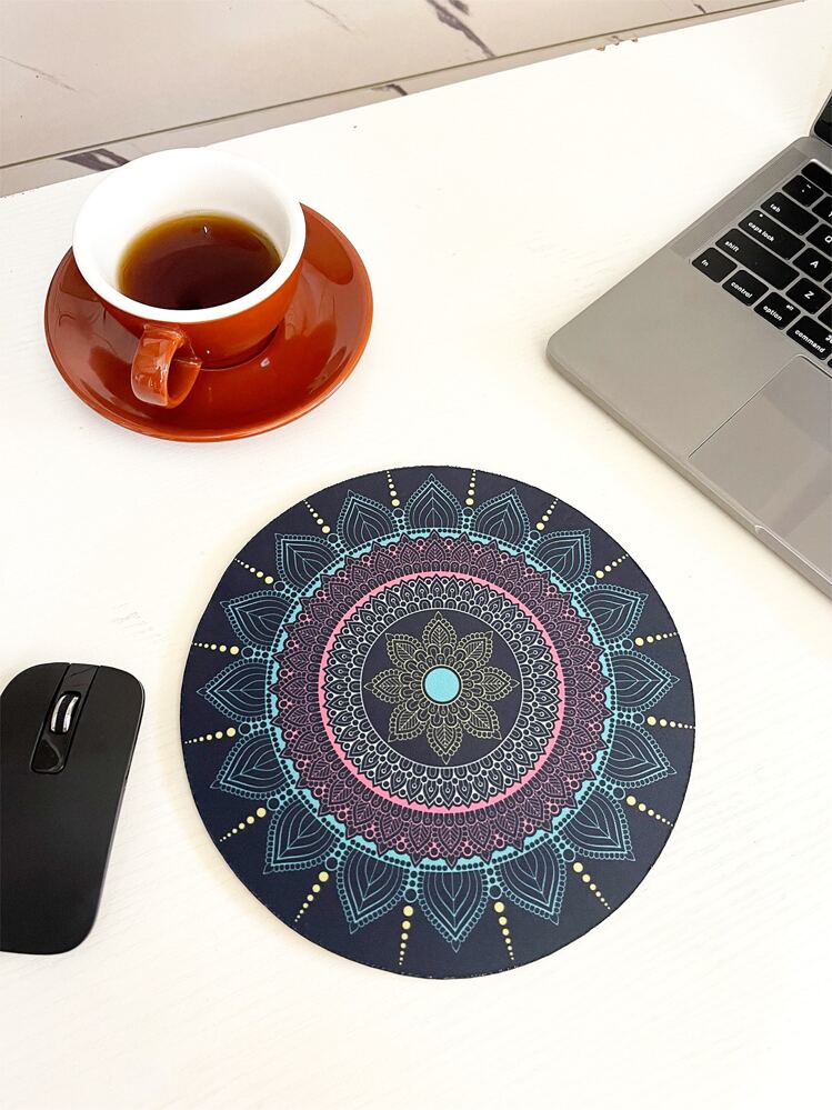 Mauspad mit Blumenmuster, Schreibtisch-Mauspad - Verschiedenfarbig - Übersicht 3