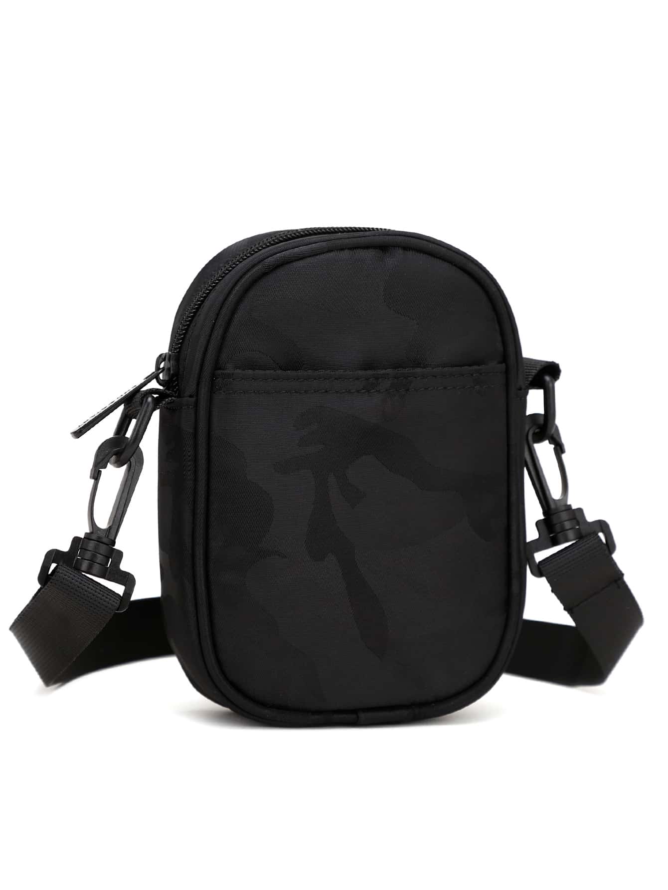 Hombres Bolso bandolera con estampado de camuflaje - Negro - Ver 1