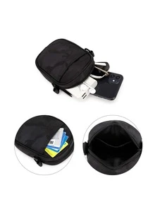 Hombres Bolso bandolera con estampado de camuflaje - Negro - Ver 4