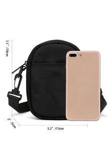 Hombres Bolso bandolera con estampado de camuflaje - Negro - Ver 5