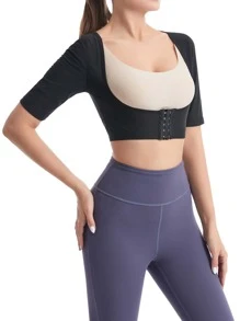 Sports Outdoor Adjustable Chest Support Shapewear Waist Trainer Corset - Black - View 6
