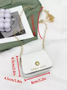 Mini crocodile-print pouch solid chain crossbody bag