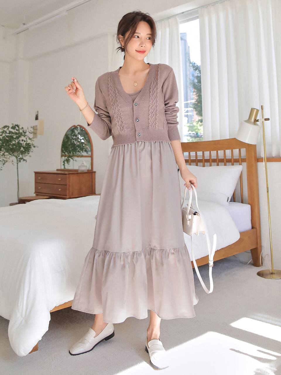 High Waist Ruffle Hem Skirt