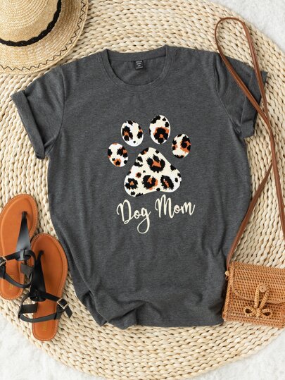 تي شيرت حجم كبير رسالة كاجوال