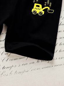 SHEIN 年輕男孩卡通圖形t恤和短褲套裝 - 彩色 - 查看 5