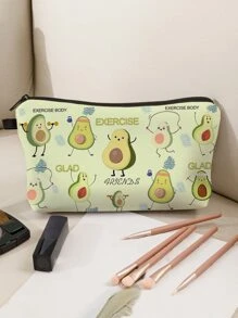字母和卡通酪梨圖案化妝包 - 彩色 - 查看 4