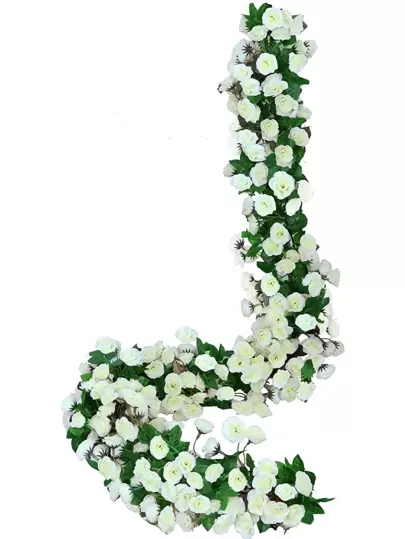 1/3PCS 69头丝布塑料仿真玫瑰藤蔓婚庆装饰家居卧室餐厅装饰户外花园装饰藤蔓情人节装饰新年生日派对背景装饰材料