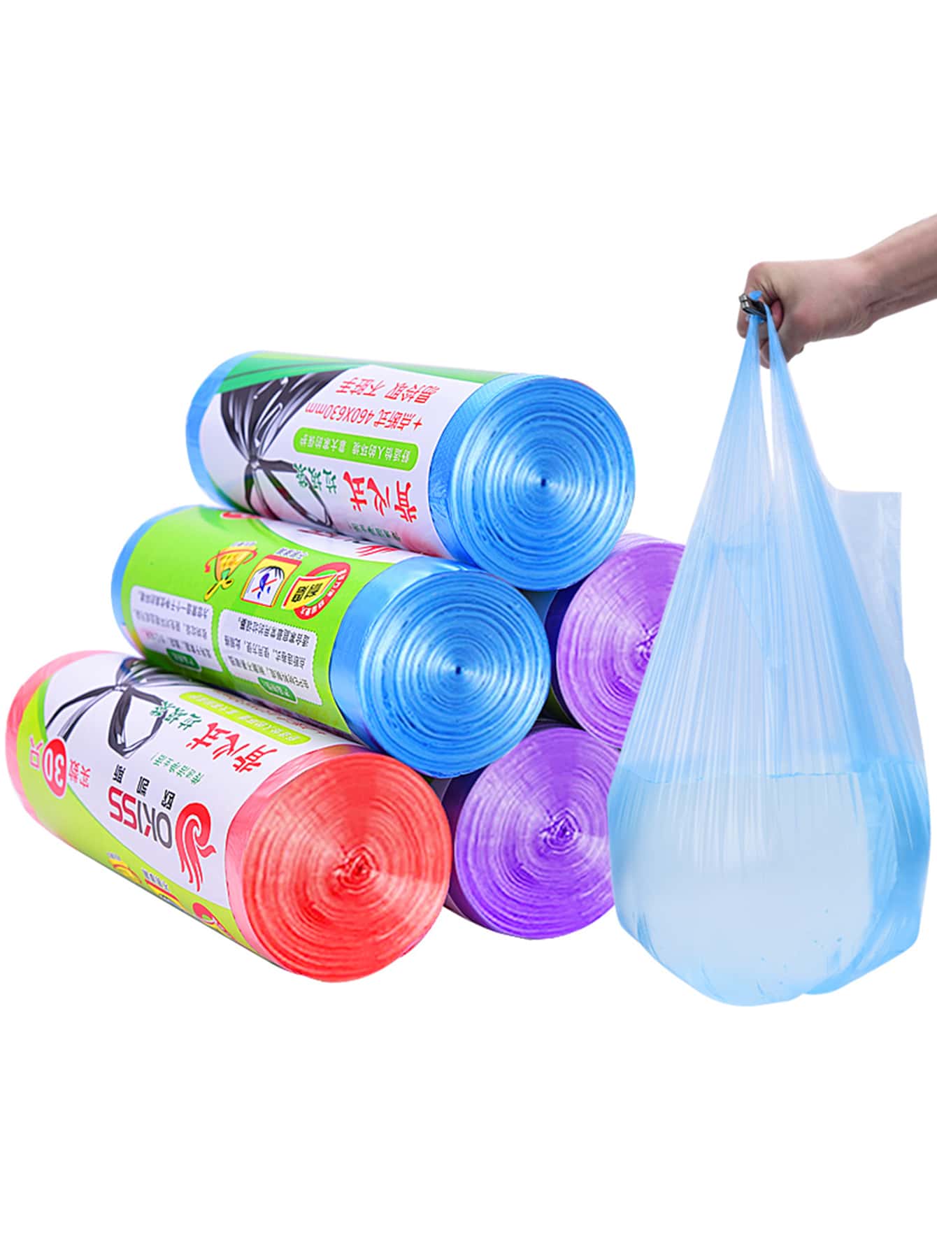 Túi rác màu ngẫu nhiên 1roll - Nhiều màu - Xem 1