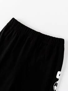 SHEIN 小男童足球和字母圖案T恤和運動褲 - 彩色 - 查看 6