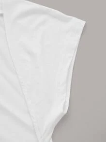 RueChic Solid Backless Batwing Sleeve Tee - White - View 3