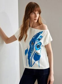 MOTF PREMIUM LINEN ASYMMETRICAL NECK TOP - White - View 9