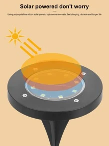 1 pieza 8 LED de luz solar para jardín al aire libre - Blanco - Ver 4