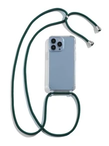 Funda de teléfono transparente con cordón - Verde Oscuro - Ver 2